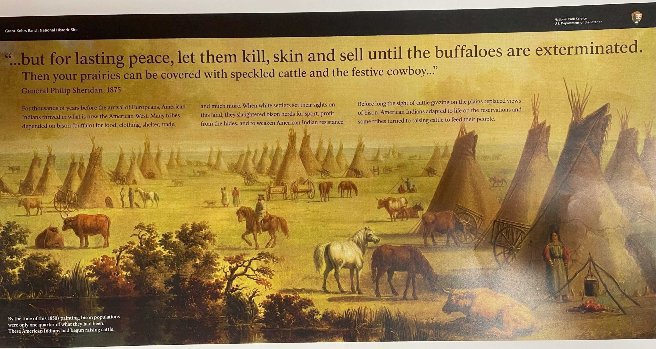 Historical photograph: Federal Review of NPS Signs on Native Mistreatment and Climate